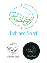 Fish restaurant logo design. Ship rudder. Sea food and fisher. Sailor (mariner) icon. Anchor, logo design. Sea. Ocean. Travel. 
