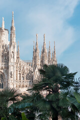 Details of Milan Cathedral or Metropolitan Cathedral-Basilica of the Nativity of Saint Mary with...