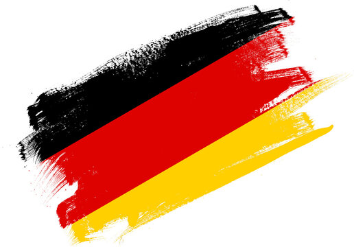 Abstract paint brush textured flag of germany on white background