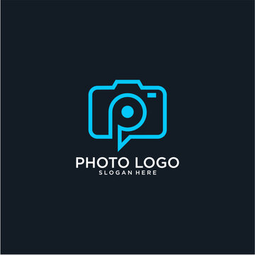 p with photo logo design