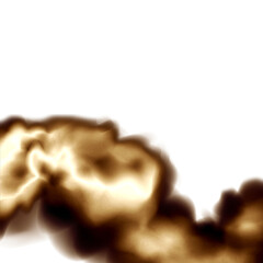 Dust cloud with  fire,cigarette smoke and black smog.Realistic vector isolated on transparent background. Concept house cleaning, air pollution,big explosion,desert sandstorm.
