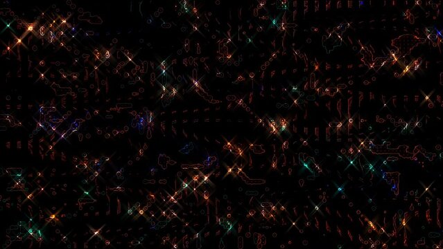 3D animation beautiful video colorful abstract bright light energy 4K of smooth lines waves glittering light effect on black background