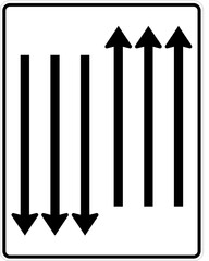 This sign indicates the end of a lanelanes. All the traffic in this lanethese lanes must merge into the adjacent lane. Direction Signs, road signs Germany