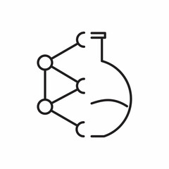 Molecule and test tube, chemistry simple thin line icon