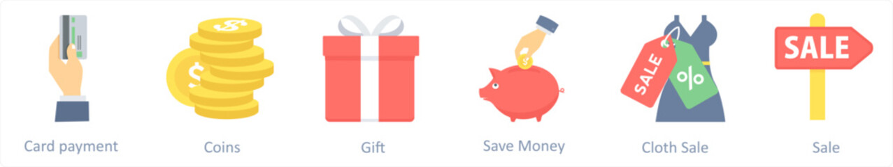 card payment, coins, gift