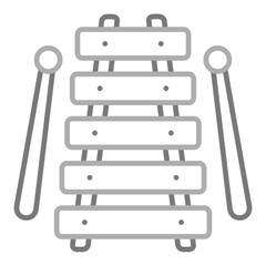 Xylophone Greyscale Line Icon