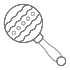 Rattle Greyscale Line Icon
