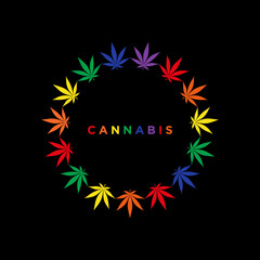 cannabis leaf plant, symbol vector isolated