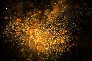 Golden glitter lights grunge background glitter defocused abstract. 