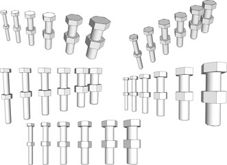 bolt nut vector design with white background