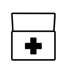 Fototapeta premium black and white first aid kit suitable for use in the world of health