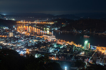 美しい尾道の夜景　広島県