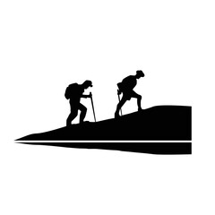 logo of a climber or natural adventurer, suitable for natural adventures