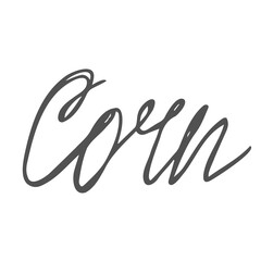 Corn vector text, hand drawn lettering