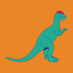 Fashion minimal illustration. Dinosaur. Trendy trippy funny design