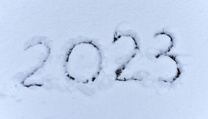 Winter. 2023 in the snow. New Year