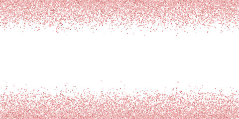 Rose gold glitter wide border isolated PNG