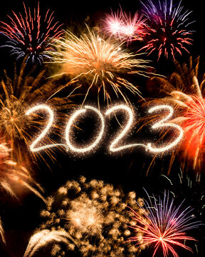 2023 New Year fireworks background