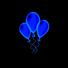 Happy Birthday. Greeting card with the image of balloons