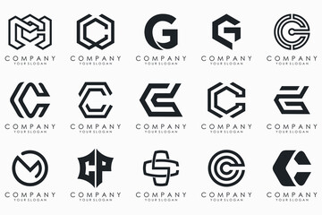 creative letter C logo icon set. design for business of luxury, elegant, simple.