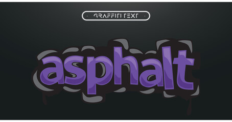 Fototapeta premium ASPHALT Graffiti text effect, editable spray and street text style