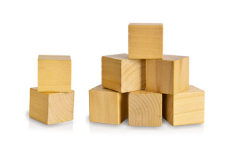 wooden blocks isolated on white background. This has clipping path.
