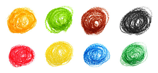 Set of crayons colored brush strokes of pastel 