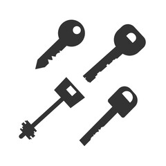 Key object icon. Keyhole set background vector ilustration.