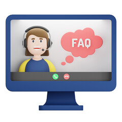 online support service 3d illustration