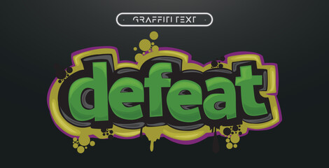 DEFEAT Graffiti text effect, editable spray and street text style