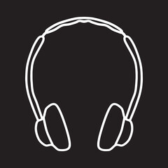Headphones icon isolated on white background. A musical symbol.