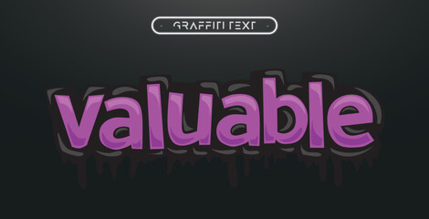 Obraz premium VALUABLE Graffiti text effect, editable spray and street text style