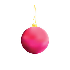 Festive Christmas and New Year background. A red ball for the Christmas tree. Illustration.