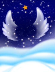 angel and stars background for a photo