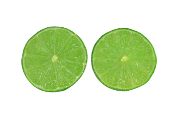 Green lemon slice of fresh  on transparent png