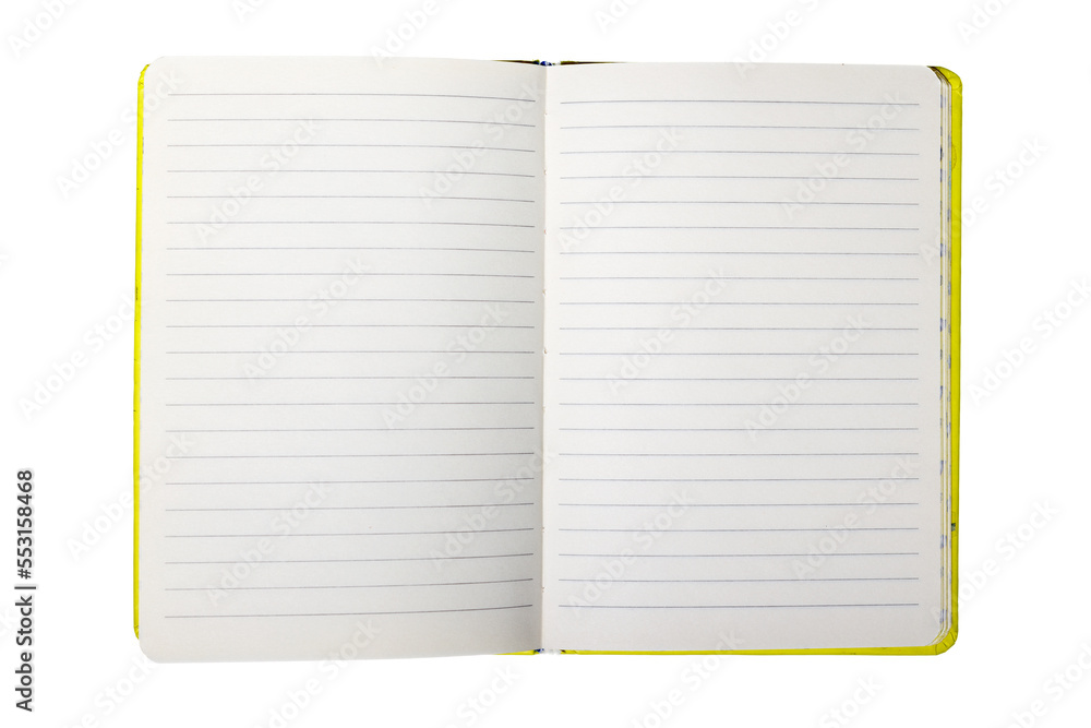 Poster open notepad isolated on white background