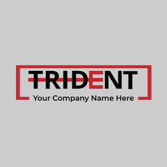 Trident logo with red and black color
