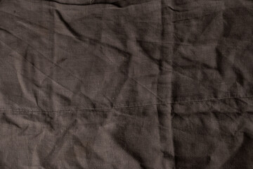 Crumpled piece of linen fabric, vintage hemp texture