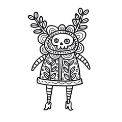 Halloween coloring page for adults and kids