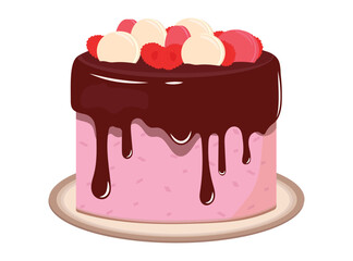 Vector illustration of birthday cake