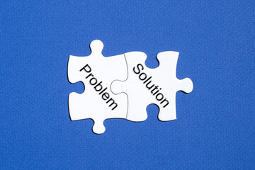 metaphorical concept of problem and solution. two parts joined together to solve