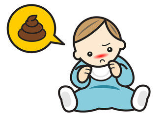 便するのに力む赤ちゃん