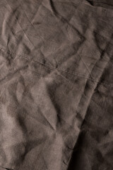 Crumpled piece of linen fabric, vintage hemp texture