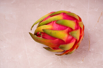Healthy dragon fruits or pitaya isolated on texture background.