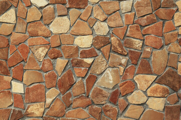 Texture of brown stone wall as background