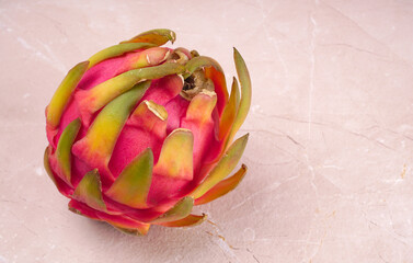 Healthy dragon fruits or pitaya isolated on texture background.