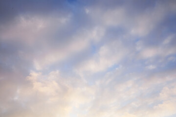Picturesque view of beautiful light blue sky. Cloudy weather
