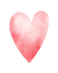 pink heart isolated on white background