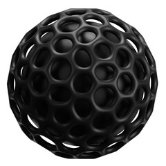 Abstract 3D Shape Illustration. Black Color.