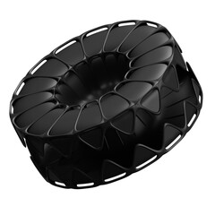Abstract 3D Shape Illustration. Black Color.